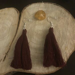 Handmade Brand New Maroon Purple Tassel Earrings